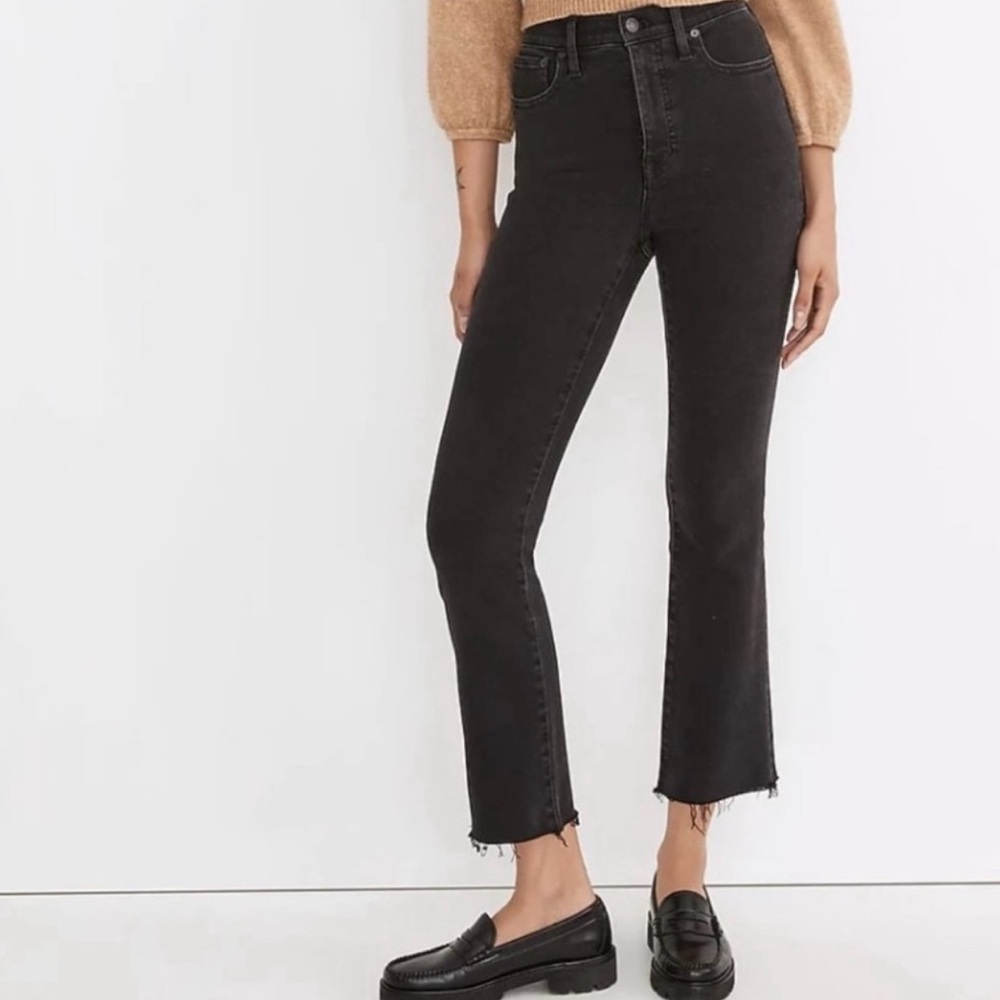 Madewell Cali Demi Boot Cut jeans in black wash